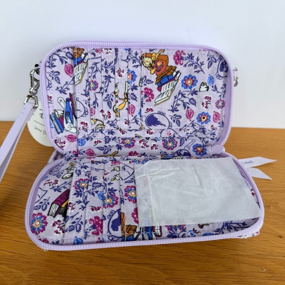 Disney x Vera Bradley Belle Floral RFID Wristlet Wallet Purple NWT - Picture 8 of 13